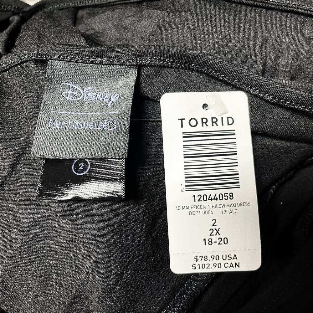 TORRID x DISNEY Her Universe NWT Maleficent High-Low Jersey Dress Black Size 2X - Picture 7 of 11